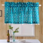 Indian Handmade Teal Green Ikat Print Window Curtain