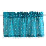 Indian Handmade Teal Green Ikat Print Window Curtain - Image 2