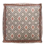 Gray Kilim Ottoman Pouf Cover With Filled With Thermocol Beans - Image 3