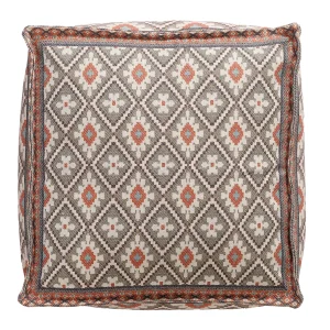 Gray Kilim Ottoman Pouf Cover With Filled With Thermocol Beans - Image 3