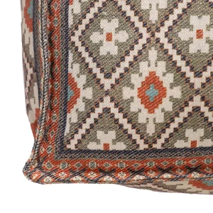 Gray Kilim Ottoman Pouf Cover With Filled With Thermocol Beans - Image 4