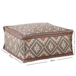 Gray Kilim Ottoman Pouf Cover With Filled With Thermocol Beans - Image 5