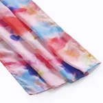 Ladies Soft Silk Crepe Scarf Pink Tie Dye Print Stole - Image 4