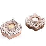 Leaf Wooden Printing Block With Tea Light Candle Holder - Image 4