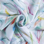 Luxury Leaf Printed Crepe Silk Scarves - Image 4