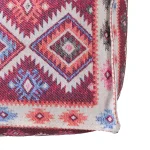 Maroon Abstract Printed Kilim Ottoman Pouf Cover 22" - Image 5