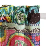 Multi Ikat Print Curtain has Decor Pom Pom Lace - Image 3
