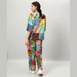 Oversized Shirt And Trousers Set Multi Patchwork - Image 7