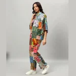 Oversized Shirt And Trousers Set Multi Patchwork - Image 4