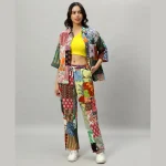 Oversized Shirt And Trousers Set Multi Patchwork - Image 2