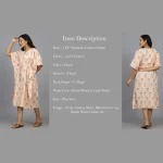 Peach Floral Beach Wear Short Kaftan Cotton Dress - Image 7