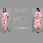 Pink Flamingo Print Knee Length Cotton Kaftan Dress - Image 7