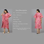 Pink Floral Cotton Beach Maxi Caftan - Image 7
