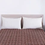 Red And Black Floral Printed Kantha Quilt King Size Bed Cover - Image 3
