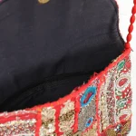 Red Embroidered Patchwork Decor Women Purse - Image 4