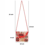 Red Embroidered Patchwork Decor Women Purse - Image 5