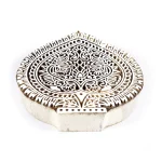 Traditional Floral Designed Hand Carved Textile Stamp - Image 2