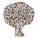 Tree Designed Wooden Hand Carved Textile Stamp
