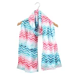 White Chevron Neck Wraps Hijab 71"x21"
