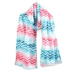 White Chevron Neck Wraps Hijab 71"x21" - Image 2