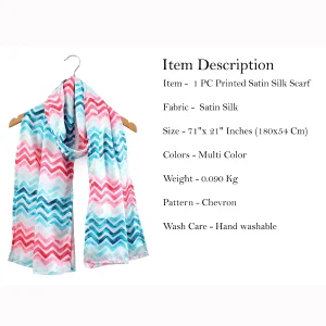 White Chevron Neck Wraps Hijab 71"x21" - Image 5