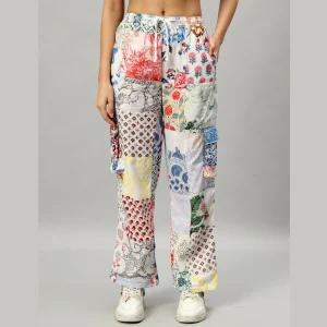 White Oversized Cotton Patchwork Shirt & Trousers Co-ord Set - Image 6