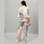 White Oversized Cotton Patchwork Shirt & Trousers Co-ord Set - Image 7