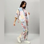 White Oversized Cotton Patchwork Shirt & Trousers Co-ord Set - Image 3