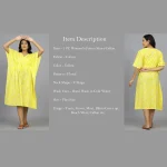 Women Beach Wear Yellow Floral Print Cotton Kaftan - Image 7
