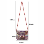 Women Cross Body Bag Purple Patchwork Embroidery Purse - Image 5