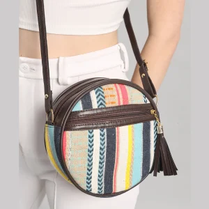 Women Fashion Cotton Jacquard Fabric Handbag - Image 4