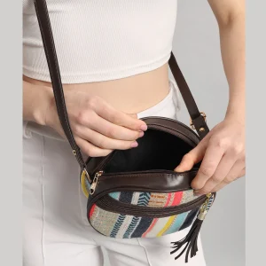 Women Fashion Cotton Jacquard Fabric Handbag - Image 5