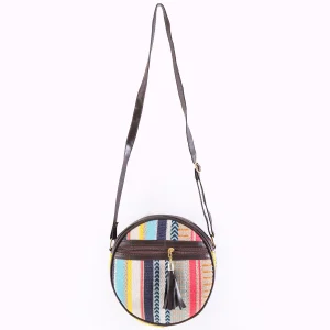 Women Fashion Cotton Jacquard Fabric Handbag - Image 6