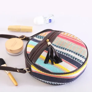 Women Fashion Cotton Jacquard Fabric Handbag - Image 7