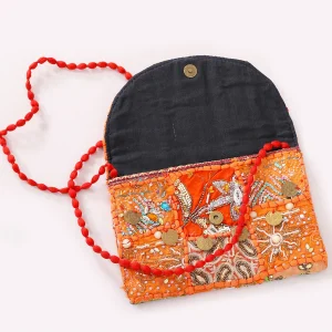Women Orange Clutch Purse Handbag - Image 3