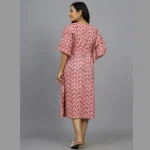Women Plus Size Cotton Kaftan Maroon Arrow Print - Image 6