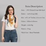 Women Yellow Frog Print Neck Wraps 40" Square Stole - Image 8