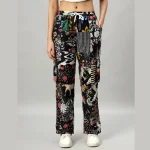Women's Black Patchwork Co-ord Set Oversized Shirt & Trousers - Image 6