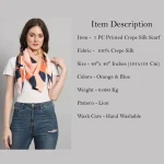 Women's Casual Lion Print Crepe Silk Scarf 40" - Image 8