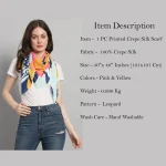 Women's Pink Leopard Print Crepe Silk Scarves - Image 7