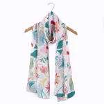Women's Soft Crepe Silk Scarf Floral Print Hijab