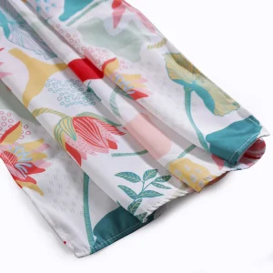 Women's Soft Crepe Silk Scarf Floral Print Hijab - Image 4