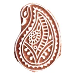 Wood Block Hand Carved Paisley Designed Stamp