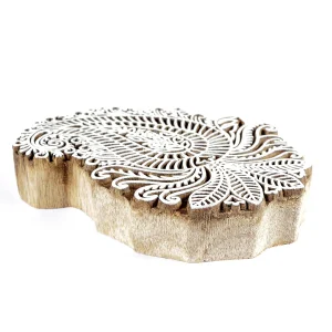Wood Textile Printing Block Paisley Stamp - Image 3