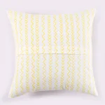 Yellow Floral Print 16" Cotton Cushion Cover - Image 5