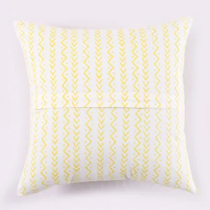 Yellow Floral Print 16" Cotton Cushion Cover - Image 5