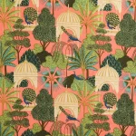 10 Yard Peach Peacock Garden Print Cotton Fabric - Image 4