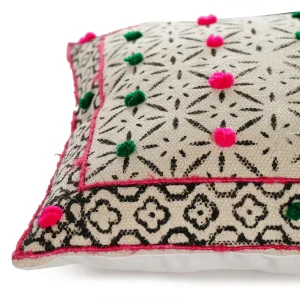18" Hand Block Printed Rugs Cushion Cover - Image 5