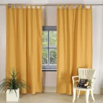 2 PC Indian Soft Cotton Solid Gold Curtains Home Decor - Image 2