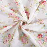 3 Yard Beautiful White Floral Print Cotton Fabric